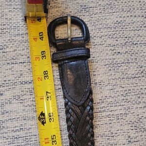 Source Unknown Black Braided Leather Belt